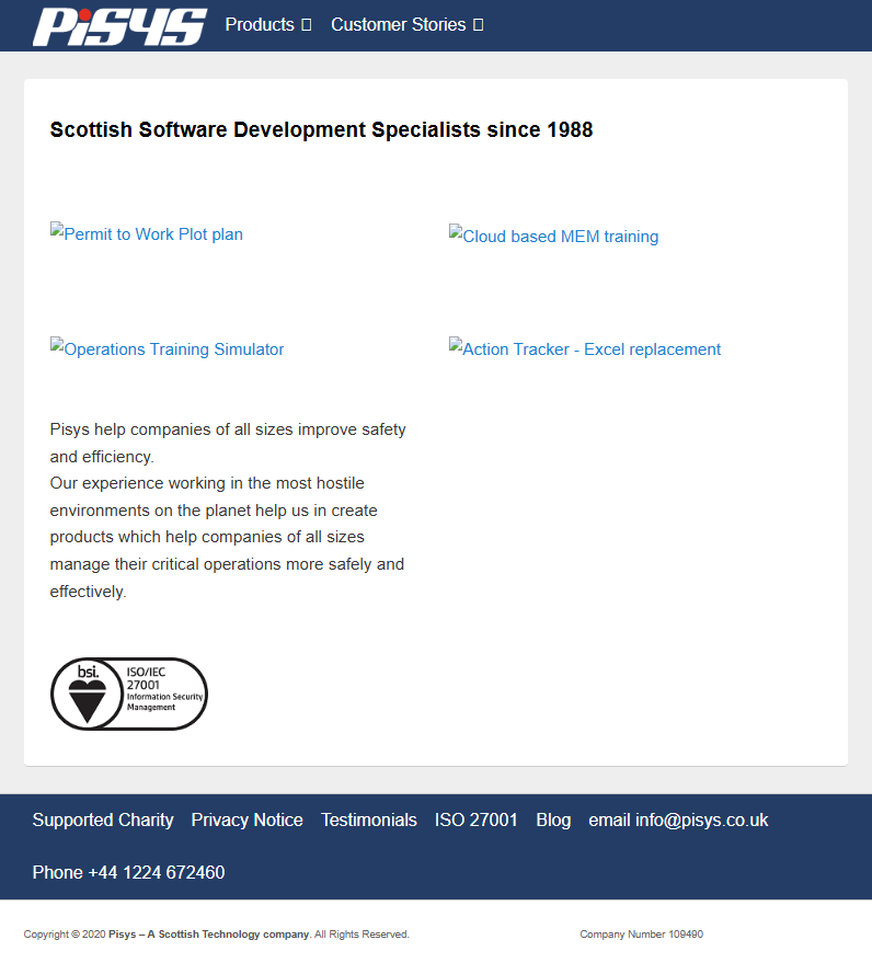 Pisys old website
